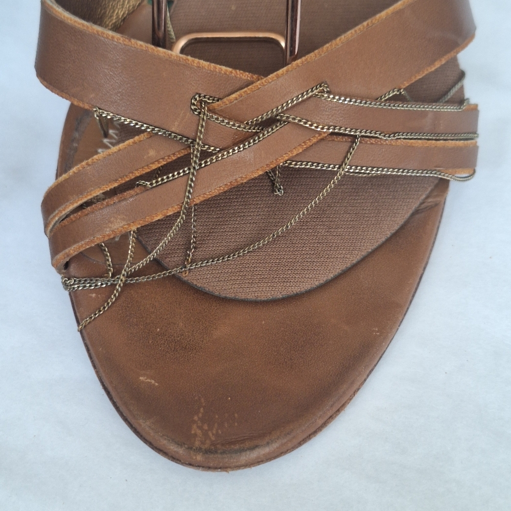 BOTTEGA VENETA TLC Tan Stiletto Heel Strappy Sandals Size 37/US 7 - Picture 3 of 14
